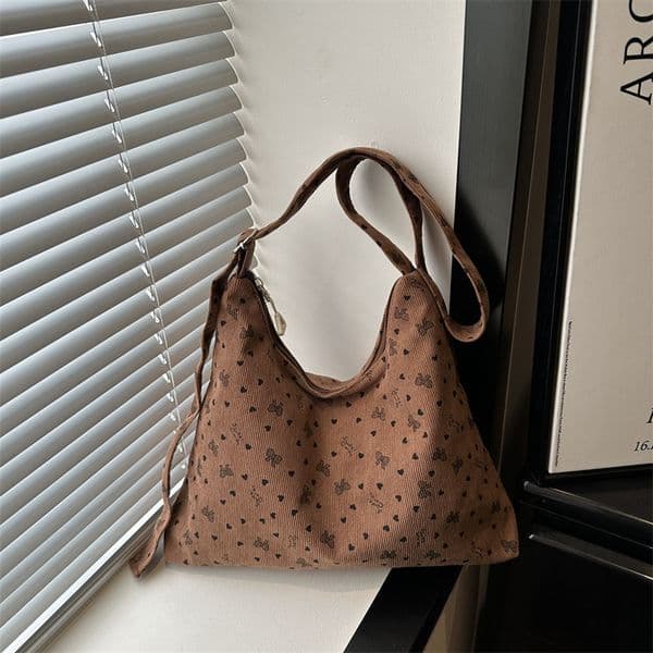 Korean-style corduroy bag, large capacity, 2026 new model, fashionable and versatile shoulder bag commuting, handbag for going out