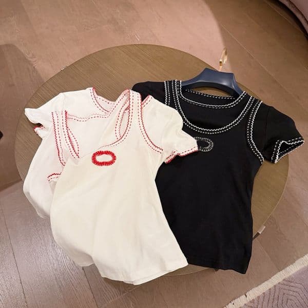 Women Y2k Sexy Tee Skirt Set Slim High Waist Summer Skirt Set Golf Tennis Pullover Set