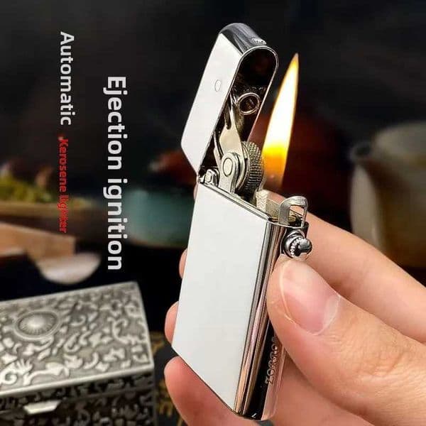 ZORRO Metal Windproof Gasolin Lighter Retro Innovative Automatic Ejection Grinding Wheel Kerosen e Lighter Cigarette Accessorie L260522