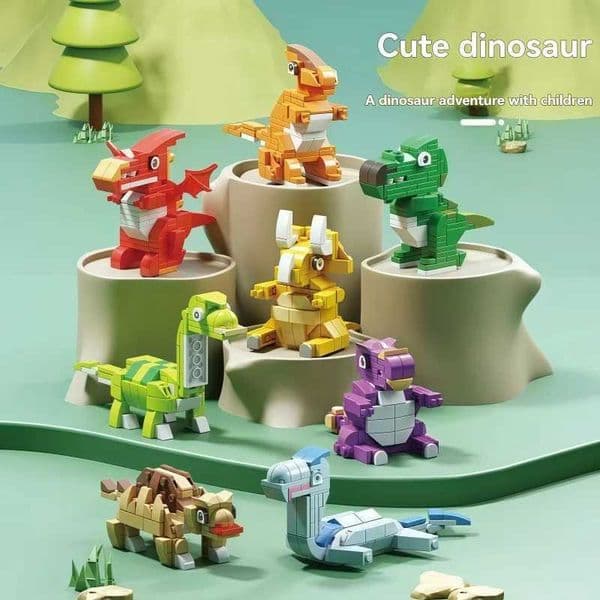 Mini Dinosaur Figures Building Blocks Kit 8 Different Dinosaurs STEM Educational DIY Toy for Boys Girls Z260522