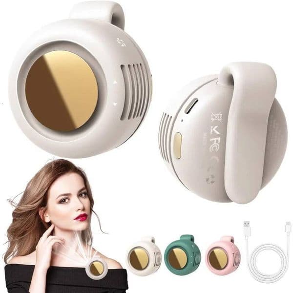 Portable Silent Electric Fan,Small Fan Clip On Shirt Waist Mini Bladeless Fan Adjustable 3-Speed For Outdoor NEW