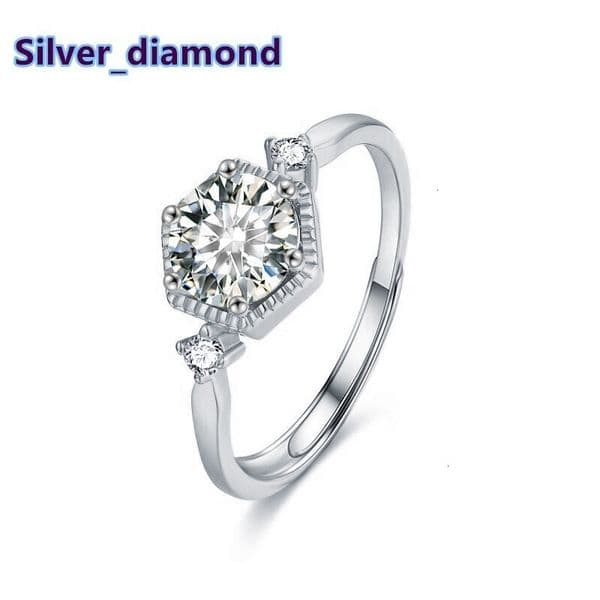 S925 pure silver moissanite ring for womens fashion high-end sense