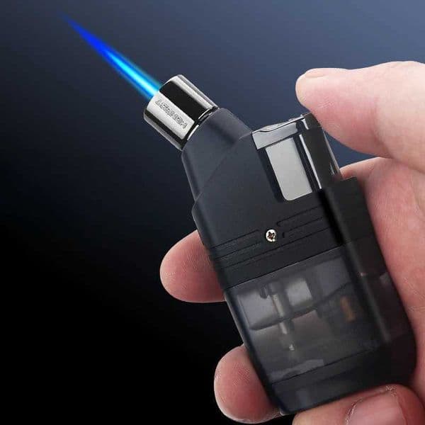 HONEST Mini Welding Gun Windproof Jet Blue Fire Gas Lighter Large Capacity Oil Warehouse Outdoor Portable Cigar Lighters Smoking L260522