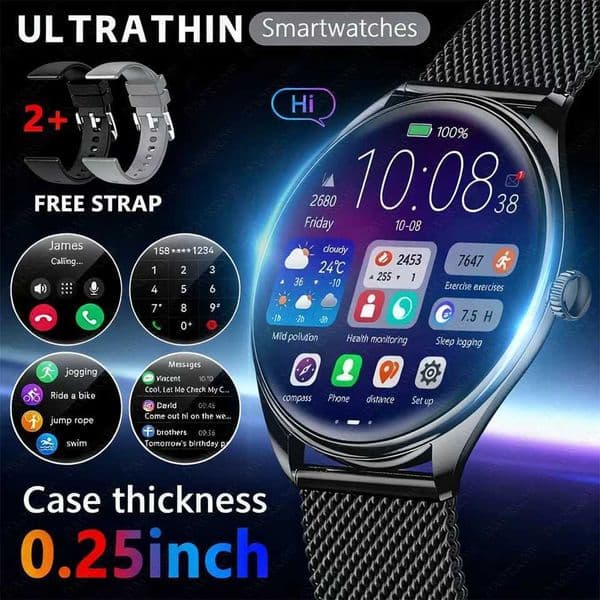 DAORKOW 2026 new 143-inch AMOLED 466466 screen men and women Bluetooth call sports fitness ultra-thin waterproof smart watchT260522