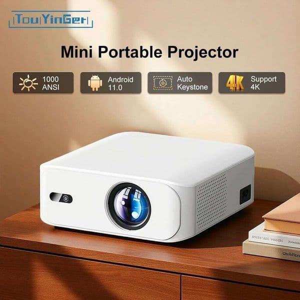 Touyinger L9W Ultra Portable 4K Mini Projector, Full HD Cinema-Grade Video Projector with BT connectivity. 26L0522