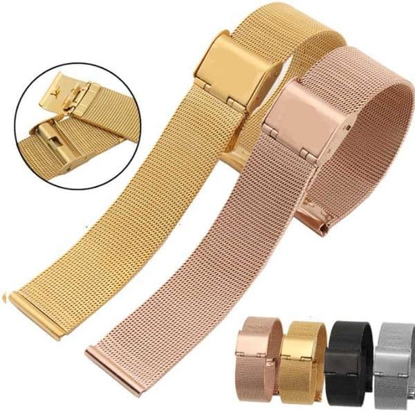Quick Release Watch B2-22mm Universal Milanese Watchband Mesh Stainless Steel Strap Wrist Belt Bracelet BlackJ260522