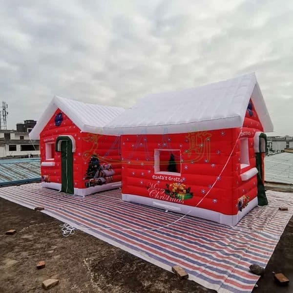 wholesale Inflatable Bouncer For Rental Business Wholesale 2025 Full Printing 4Mlx4mw Christmas House Inflatable Santa Grotto Room Balloon With Blower For
