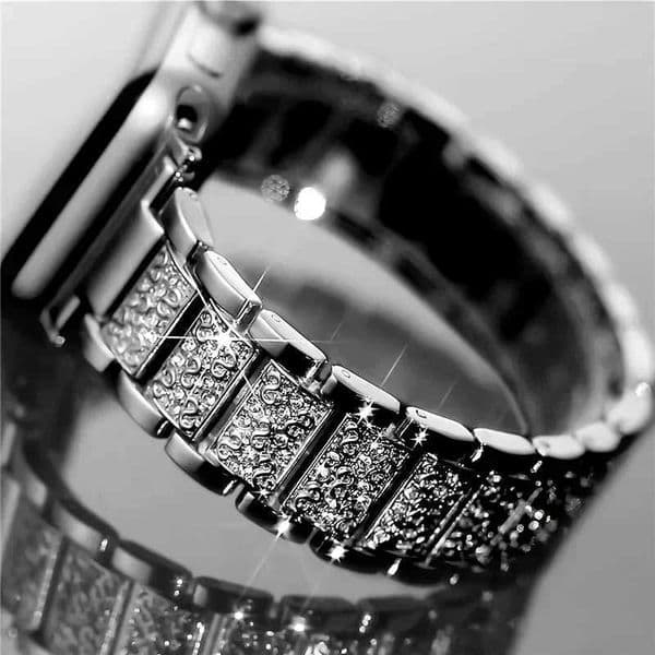 NEW Diamond Straps For Galaxy Watch 8 40mm 44mm Metal Bling Stainless steel band For watch 8 classic watchbandsJ260522