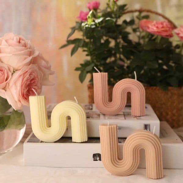 1pc Nordic S-Shaped Geometric Aromatherapy Soy Wax Candle Handmade for Home Decor Bedroom/Bathroom/Daily Stress Relief H260522