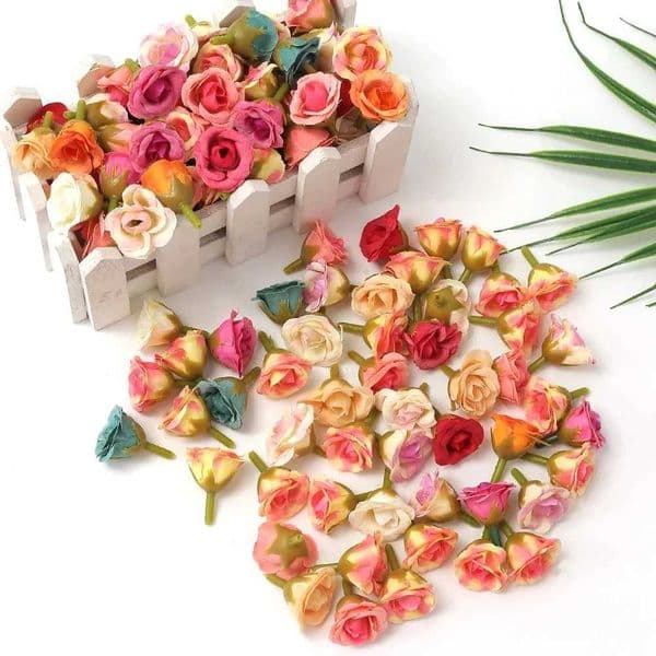 10/20/50Pcs 2cm Mini Rose Artificial Flowers Heads For Home Decor Wedding Decoration Fake Flowers DIY Wreath Scrapbook Gifts L260522