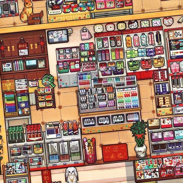 Kawaii Foreign food house 3D stationery store Landscape Sticker DIY Pocket Cabin Scene festival gift M260522