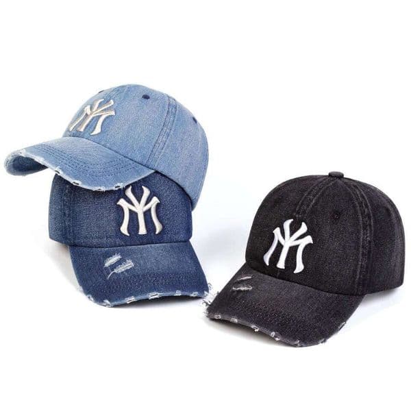 Unisex Letter Embroidery Hole Denim Baseball Caps Spring Autumn Outdoor Adjustable Casual Hats Sunscreen Hat 26Y0522