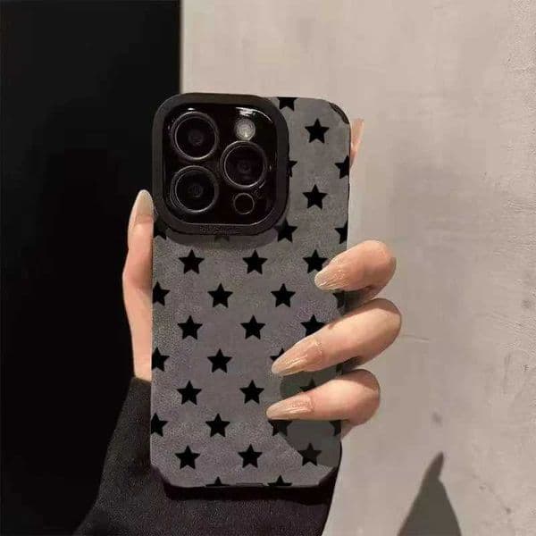 Trendy Star Print Leather Silicone Phone Case For iPhone 17 16 15 14 13 12 11 Pro Max 17Air X XR XS Max 7 Plus Shockproof CoverJ260522