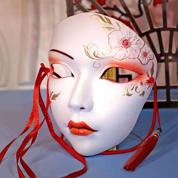 Cosplay Chinese Style Masks Anime Hanfu Costume Accessories Carnival Masquerade Mask Halloween Role Play Party Decor W260522