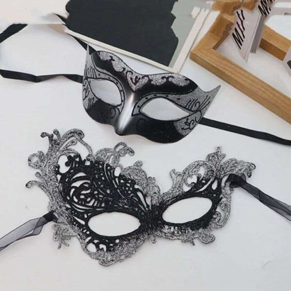 2PCS/set Couple Masks Lace Women Men Painted Half Face Eye Mask Set Party Masquerade Wedding Decoration Costume Prom W260522