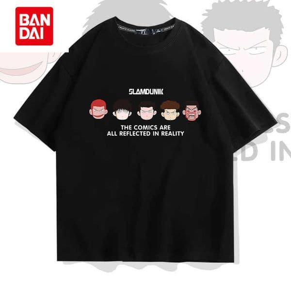 Slam Dunk Anime Short-Sleeve T-Shirt for Men Pure Cotton Loose Fit for Teenagers and Students Trendy Summer Top L260522PNNQ