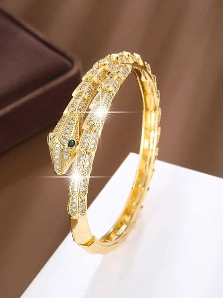 Trendy Animal Snake-Shaped Design Synthetic Zirconia Womens Bracelet For Banquets And Gifts Jewelry Accessory H260521 H260522