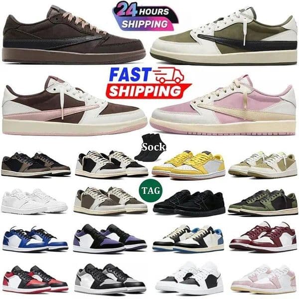 designer Velvet Brown 1 1s Low men Basketball Shoes Wolf Grey Carbon Arctic Punch Black Toe Fragment Reverse Mocha Camo Trainers Women Sneakers EUR 36-47