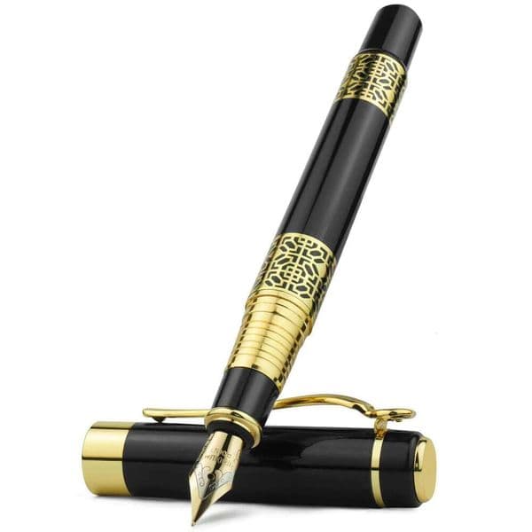 Retro Metal Fountain Pen F Nib Classic Design with Converter High Quality For Business Writing Office School Supplies Stationery 26Y0522