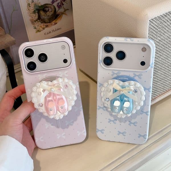 2026 new INS-style Ballet Shoe Stand Phone Case Compatible with Apple 17 PRO MAX Cartoon Film Case for iPhone 16/15