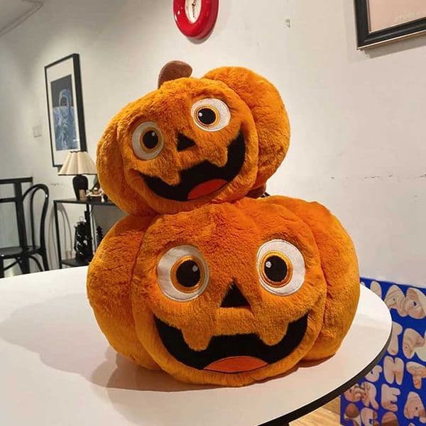 25/35cm Kawaii Halloween Pumpkin Plush Toy Cute Orange Jack - O - Lantern Stuffed Doll Cuddly Pillow Soft Festival Decor Gift L260522