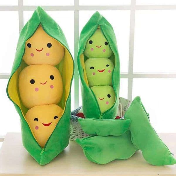 Cute Plush Peas Filled Plant Toy Creative Pea Children Kawaii Doll Bean Baby Pillow Cushion Girl Gift J260522