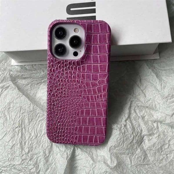New Suitable for iPhone 16pro Phone Case 15prax Crocodile Pattern 14pro 13 Half Pack 12 11 XR Anti Drop Hard Protective CoverJ260522