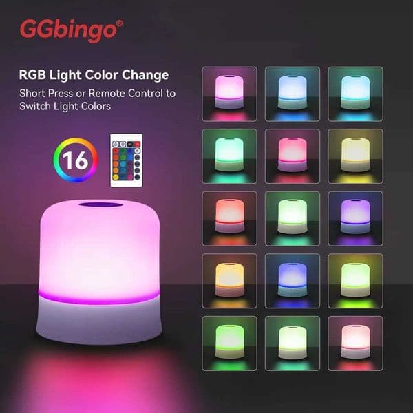 GGbingo Touch Night Light Rechargeable Remote Control Night Light RGB Dimmable Table Lamp Ambient Light for Bedroom Living Room C260521