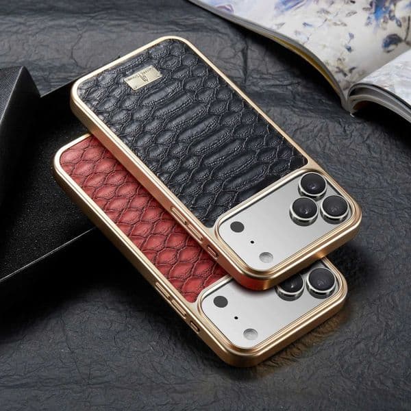 Plating Leather Case for iPhone 17 16 15 14 13 12 Pro Max Plus Air Cover 3D Embossed Texture Soft Shockproof Shell Phone FundasJ260522