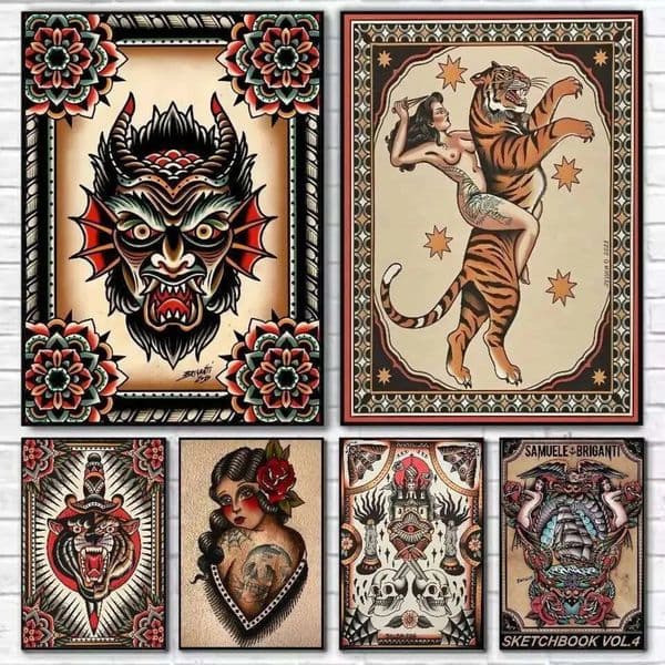 2026 Quiet Wild Tattooed Gir Poster HD Sticky Wall Waterproof Home Living Room Bar cologne Aesthetic perfume Decor Free Shipping 9