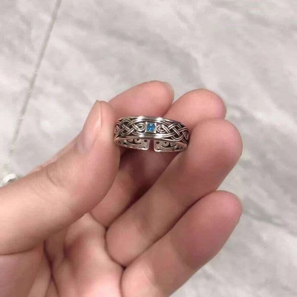 Buyee 925 Sterling Silver Female Elegant Carved Patterns Open Ring Finger for Women Fashion Party Fine Jewelry Circle Gift W260522