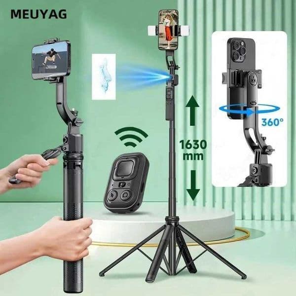 MEUYAG 162m AI Follow-Up Selfie Stick Fully Automatic With Bluetooth Remote Intelligent Anti Shake Pan Tilt Handheld gimbal Z260522