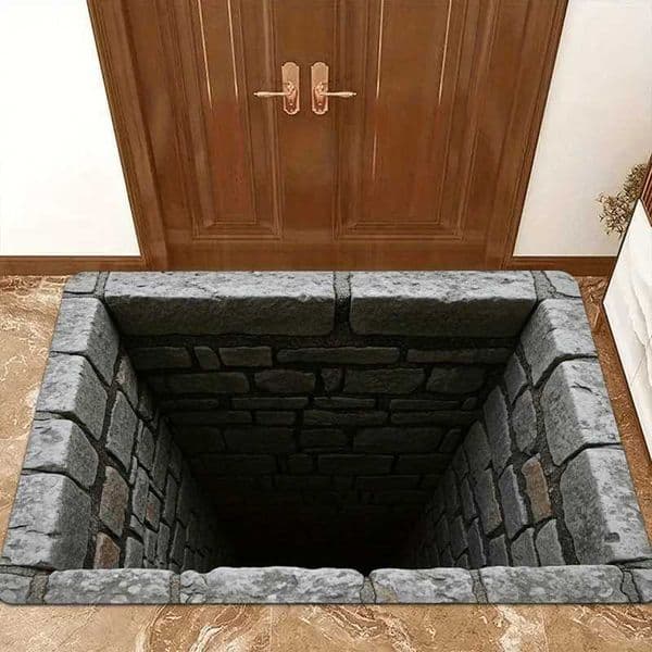 VIKAMA 3D Phantom Stone Pattern Door Mat Non-slip Welcome Floor Mat Soft Indoor and Outdoor Entrance Carpet Home Decoration X260522