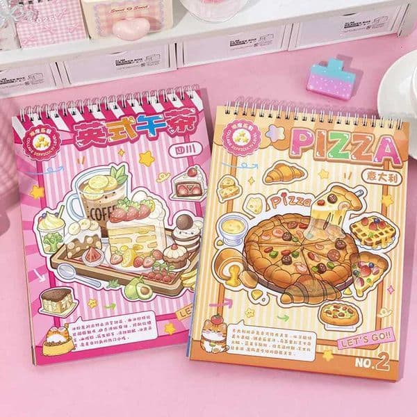 Kawaii Delicious Catalog 3D Delicious Guide Landscape Sticker book DIY Pocket Cabin Scene festival gift M260522
