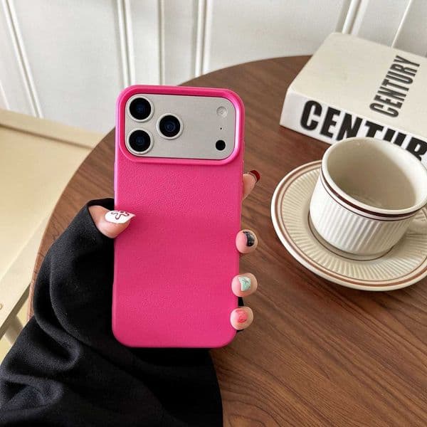 Matte silicone leather texture fashionable solid color iPhone case 17 Air 16 15 14 13 12 11 17Pro Max shock-absorbing soft coverJ260522