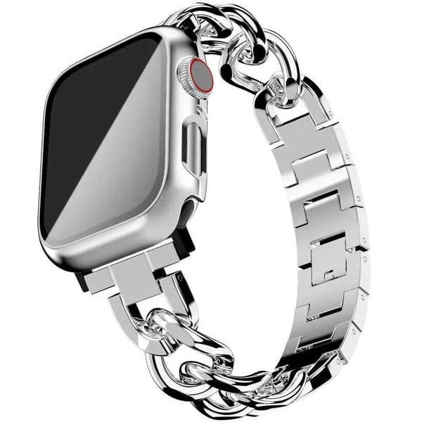 Adjustable Cuban chain metal watch band cpatible with Watch bands 38-49mm tra/SE/11-1 watch not includedJ260522