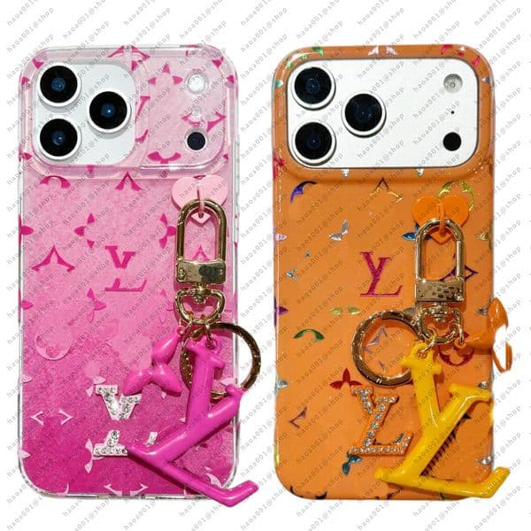 Designer Case 17 Pro Max Luxury Bling Glitter Crystal Chain Phone Case with for 16 Pro Max Cases Apple 15 14 13 Cell Phone Cases Leather Mobile Cover Accessories