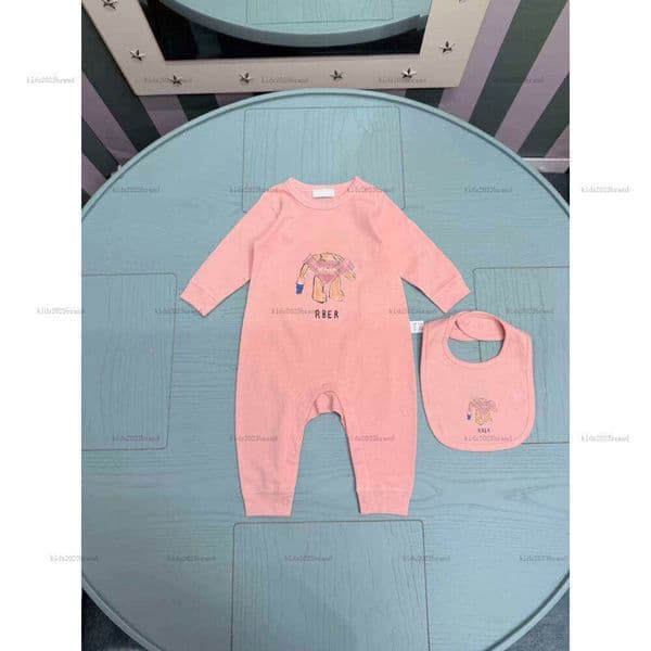 New newborn jumpsuits red toddler romper designer Baby clothing Short sleeve infant bodysuit And bib A141X04N095