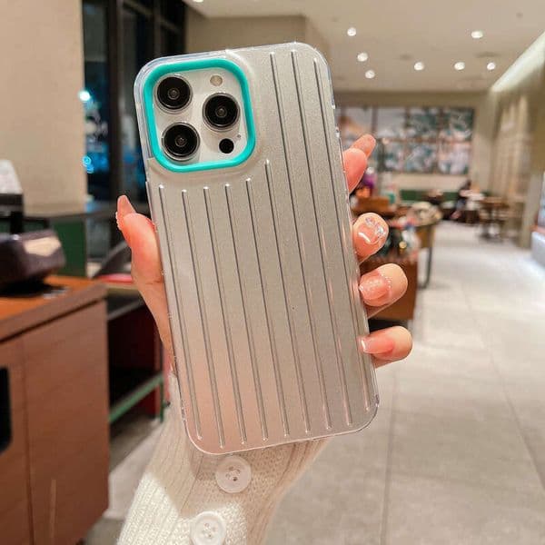 Designer Rimowalugage Phone Groove Case Rimo Phone Case Metal Luggage Style Case Suitable For 16 15 13 11 Colorful Gradient Protective Cover Thin Case