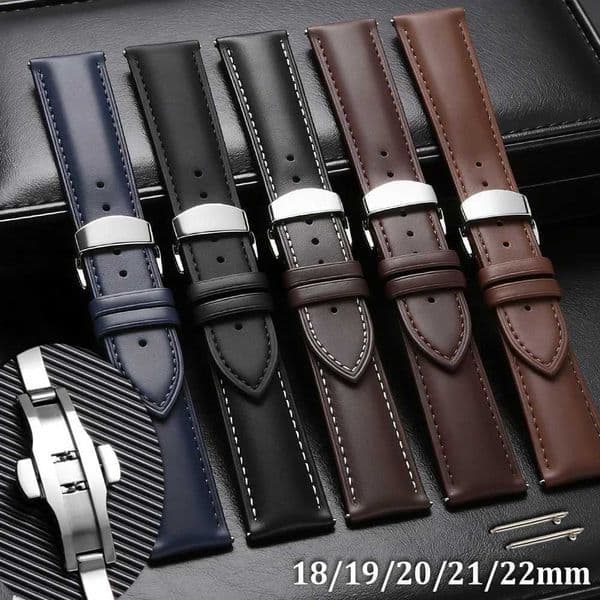 Casual Business Leather Watchb8mm 19mm 20mm 21mm 22mm Strap Quick Release Buckle Accessories Men Wen WristbandsJ260522