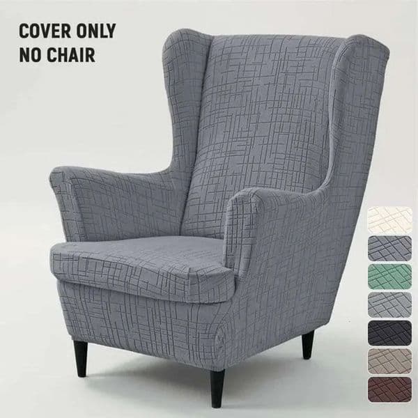 Luxury Designer Decor 1 room Set Jacquard Wing Spandex Wingback Chair Sofa Covers Armchair Slipcover With Seat Cushion Cover Home Decor Deco 11 4