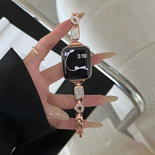 Gold-Plated Metal Strap For Watch 10 46mm 42mm 41mm 44/49mm 45mm 40mm Wen Band iWatch Series 9 8 7 Se 6 tra BraceletJ260522