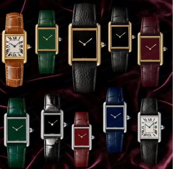 Tanks Watch Women Fashion Lady quartz watch simple appearance modeling imported calfskin sapphire inset suitable for party travel golden gene40
