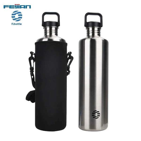 FEIJIAN 2L Stainless Steel Water Bottle Portable Cycling Sports Water Bottle Leakproof BPA Free Large Capacity with Bottle Bag T260520