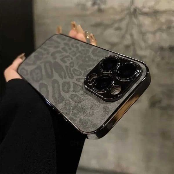 Luxury Metal Plating Learther Case for iPhone 16 14 11 13 12 15 Pro Max 15 Plus 16Pro Camera Protector Hard Funda CoverJ260522