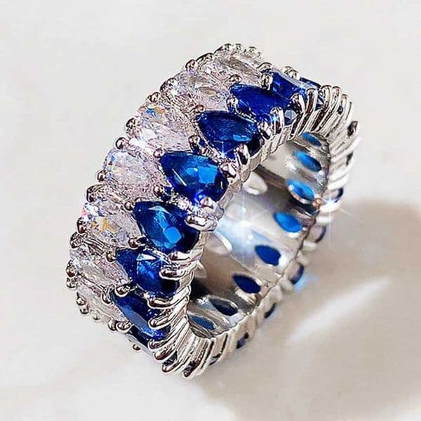 Huitan Fashion Eternity Promise Rings Women Colorful Cubic Zircon Stylish Female Accessories for Party Daily Wear Luxury Jewelry L260522