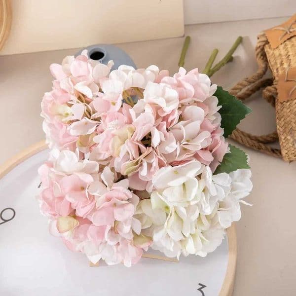 37cm Mini Hydrangea Artificial Flower Single Branch Hydrangea Decoration Wedding Hand Bouquet Rose Wall Fake Flower Home Decor L260522