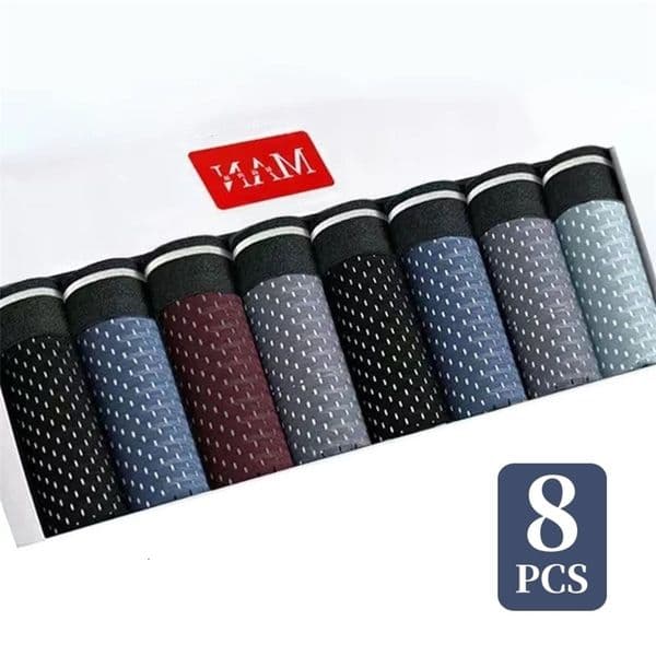 48PcsMens Underwear Ice Silk Sexy Boxer Shorts Mid-waist Breathable Mens Underwear Mesh Comfortable Soft Shorts Men Plus 5XL 260522