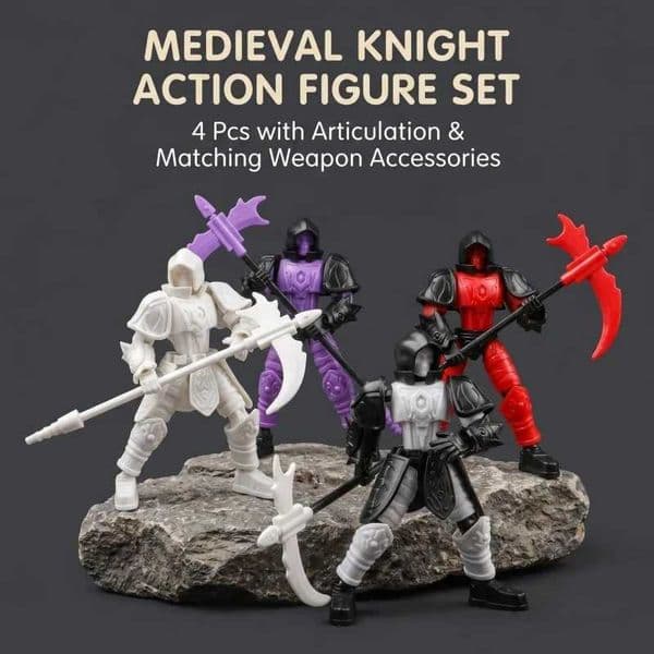 Movable Joints Skeleton Knight Action Figure DIY Assembly Toy with Interchangeable Accessories Desktop Display Model Z260522