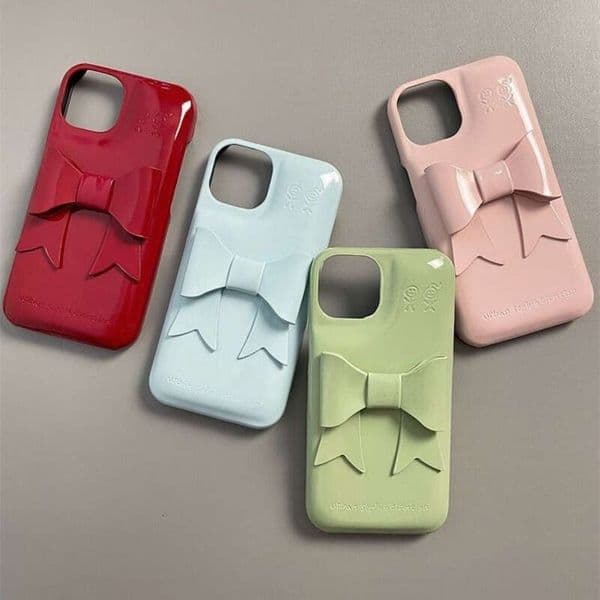 Designer Phone Case Urban Sophisticated Bowknot Phone Case For Series 12 13 14 15 16 17 Pro Max Ins Style Raised Camera Edge Collision Prevention Protective Case